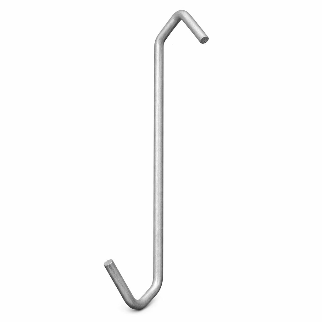 90 degree V style powder coating hook, centered on a white background.