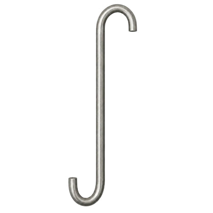 Bright basic steel C-hook for powder coating and industrial finishing applications on a white background.