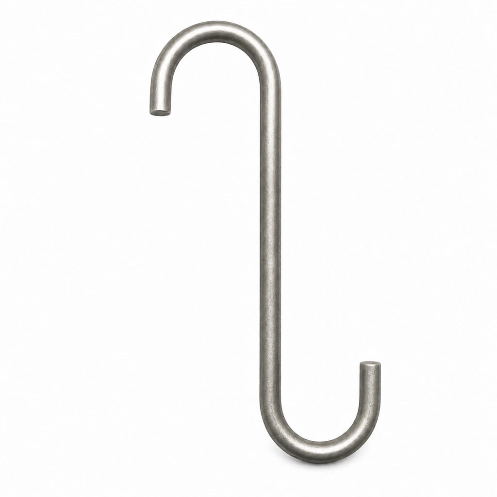 Basic Steel S-hook for powder coating and industrial finishing applications on a white background.