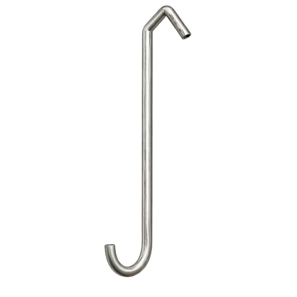304 stainless steel 90 degree CV-hook for powder coating and industrial finishing applications on a white background.