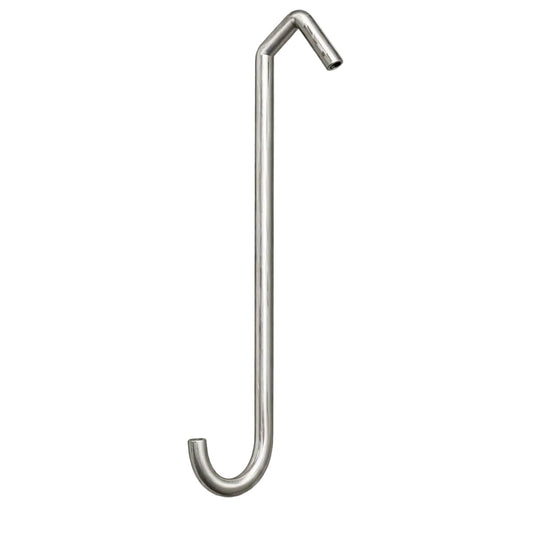 304 stainless steel 90 degree CV-hook for powder coating and industrial finishing applications on a white background.