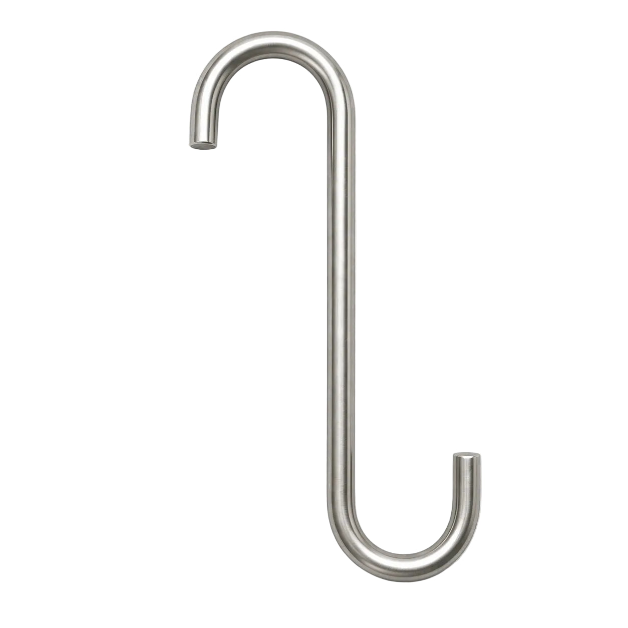 Metal S-hook on a white background