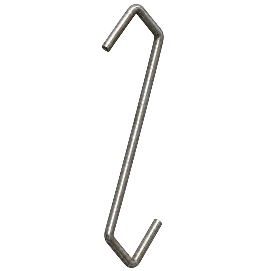 Steel Super V-Hook for powder coating and industrial finishing applications on white background