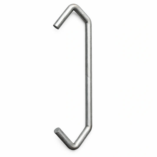 Double V style powder coating hook on a white background